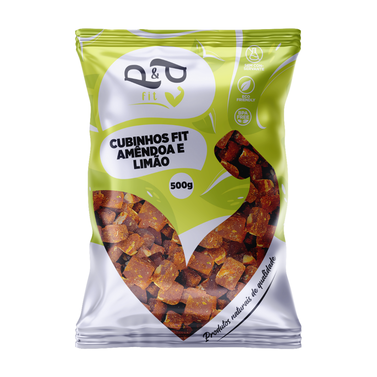 Cubinhos Fit P&P Tâmara Amêndoa e Raspas de Limão - P&P